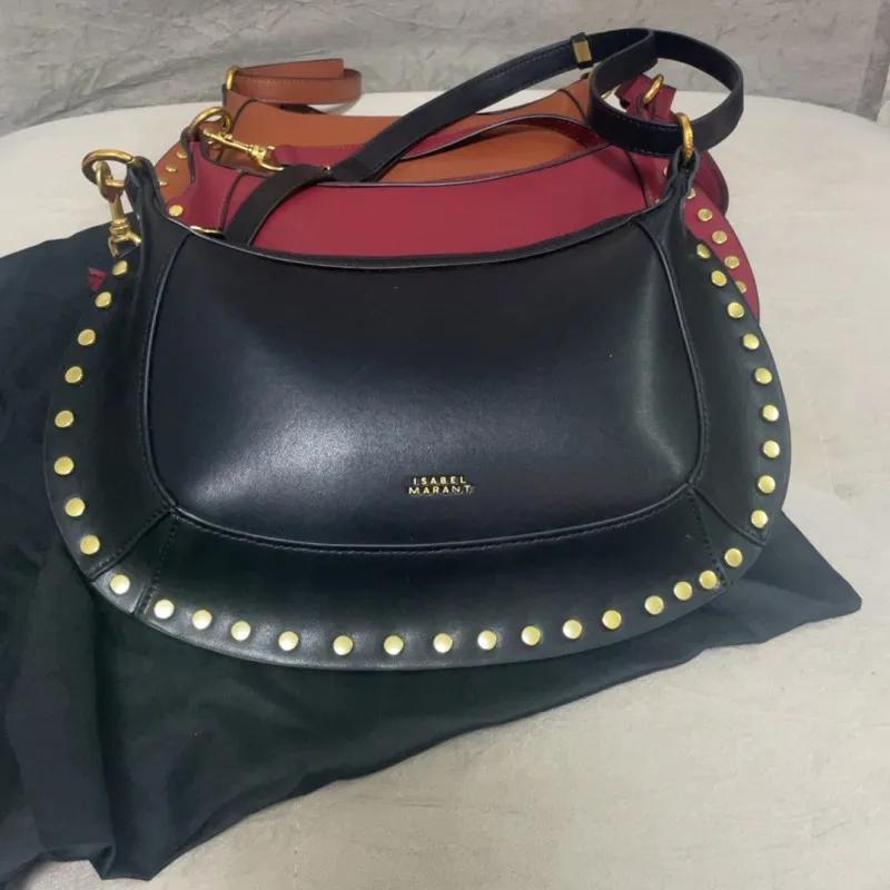 Nouveau sac lune tendance, rivets classiques, mode féminine, rétro, sac à bandoulière, sac à main, s