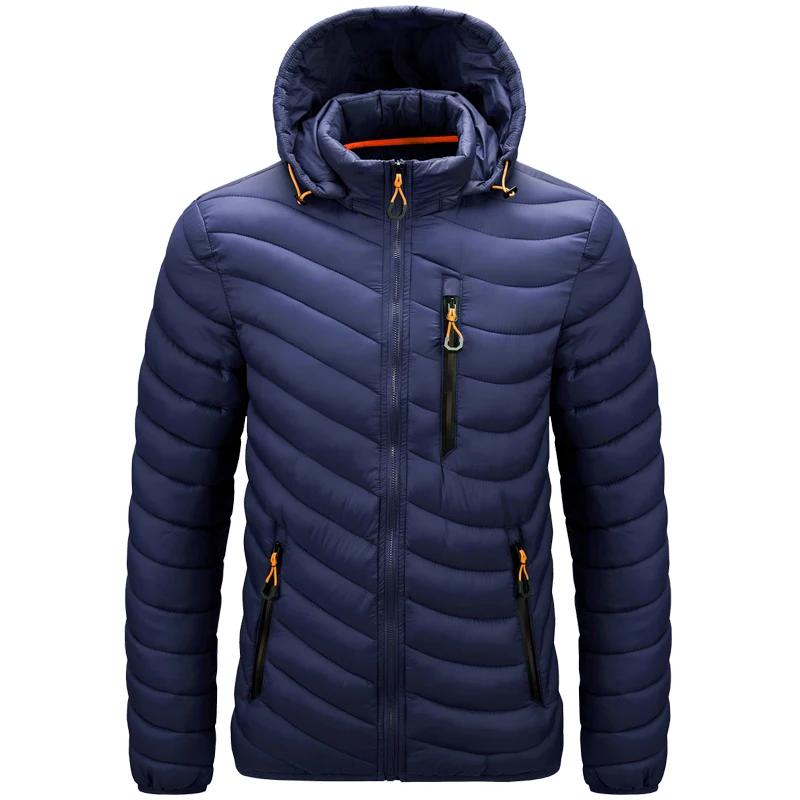 Veste d'extérieur légère pour hommes, à capuche, isolée, thermique, bouffante, chauffée, pour course