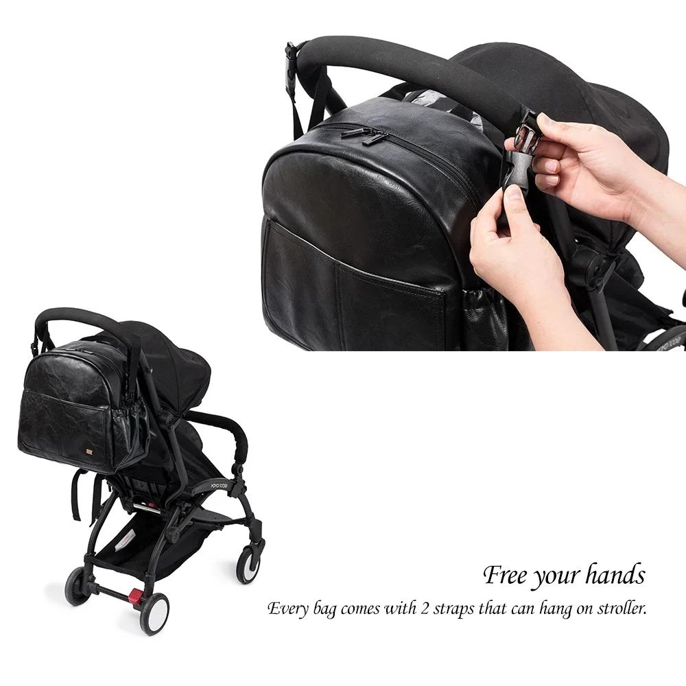 Soboba-Sac à couches solide de grande capacité avec sangles de sac à dos pour mères à la mode, sac à