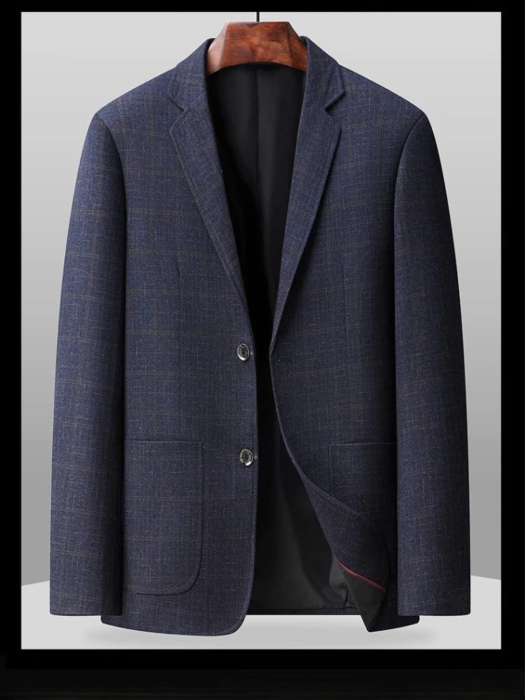 La nouvelle veste de costume classique à col à carreaux, style business décontracté, pour hommes, co