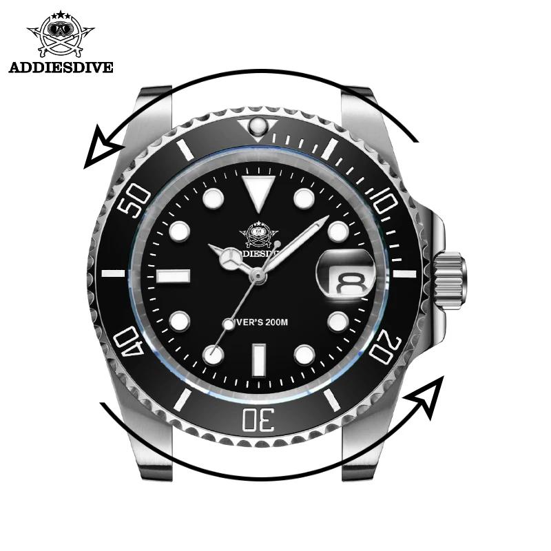 ADDIESDIVE montre classique pour hommes avec lunette en céramique 200 m montre à quartz décontractée
