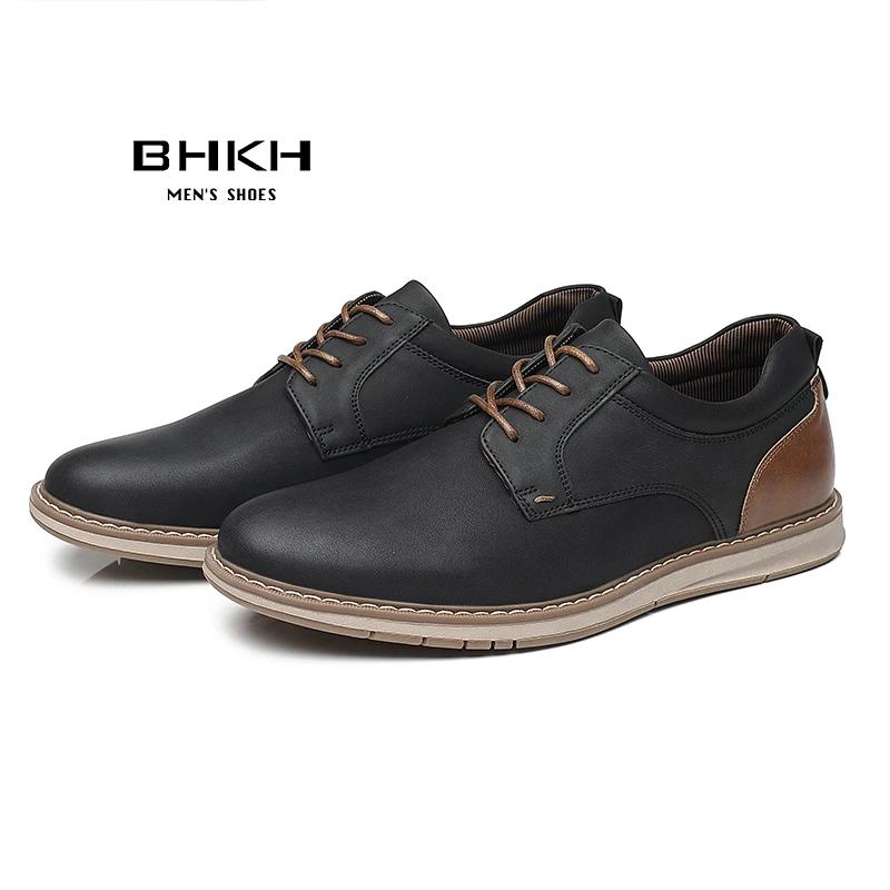 BHKH nouvelles chaussures pour hommes printemps/été en cuir Pu chaussures décontractées respirantes 