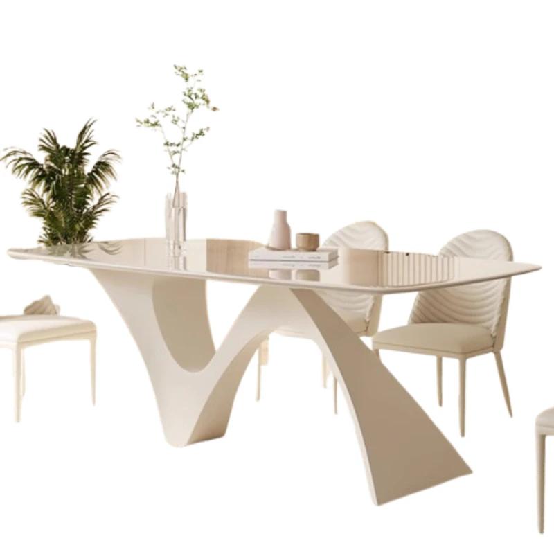 Table à manger nordique étanche ovale salon café hospitalité Table à manger pliante cuisine Mesa De 