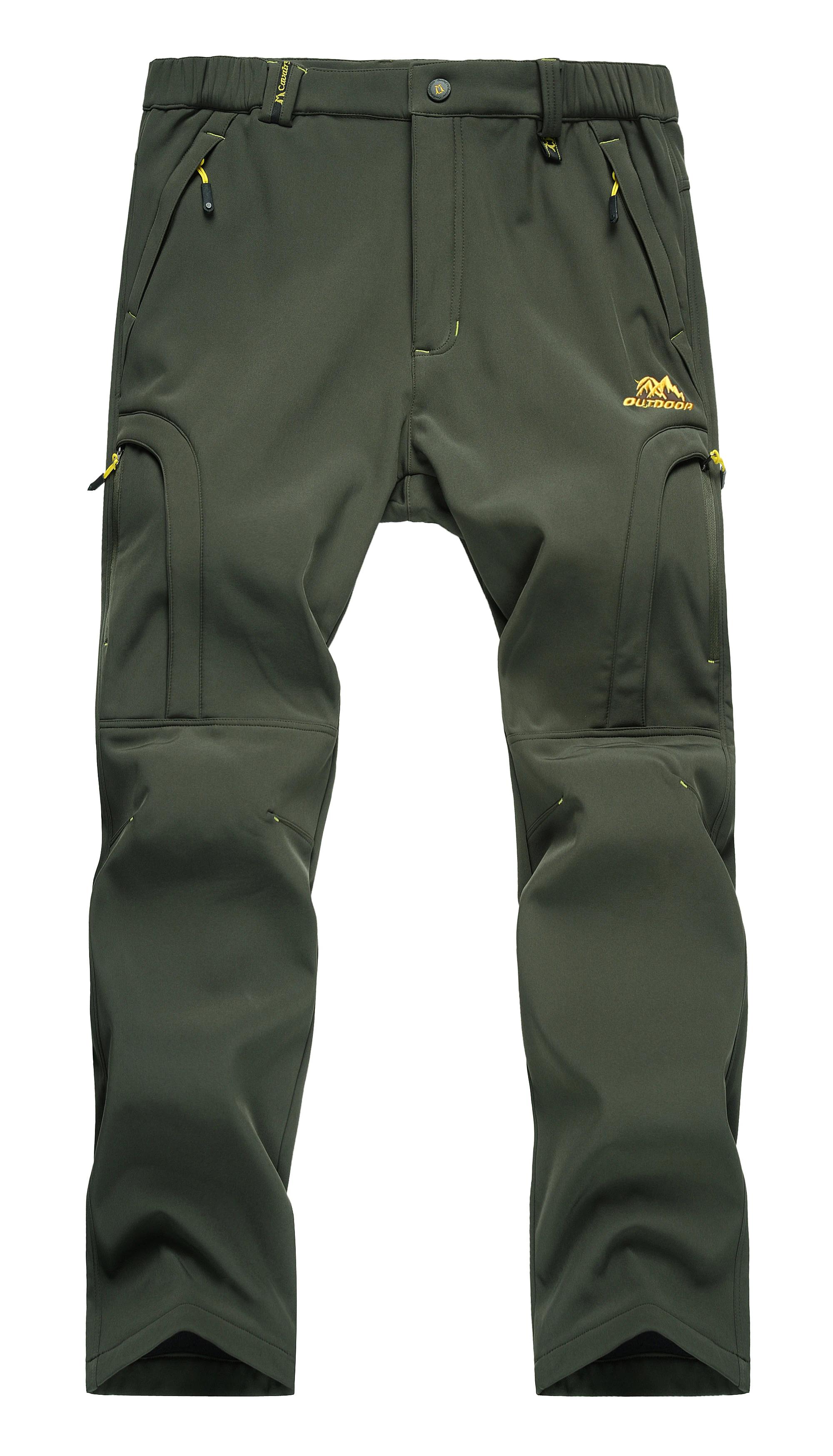Pantalon de randonnée imperméable pour hommes, doublé polaire, pantalon de Ski de neige, Softshell d