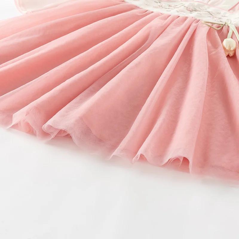 Fur ses-Robe Hanfu de style chinois pour enfants, robe en maille pour enfants, robe douce pour bébés