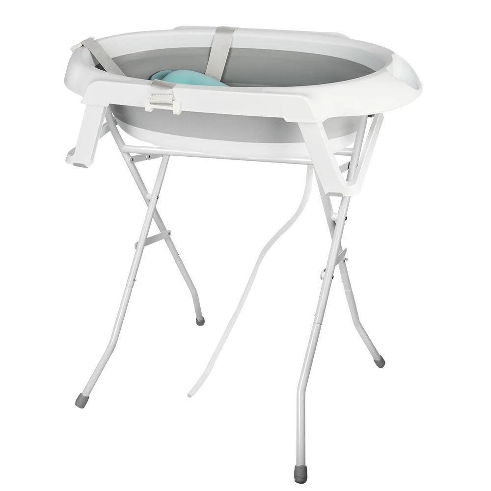 Baignoire pour bébé avec support - baignoire pliable avec coussin de bain - sécurisé et confortable 
