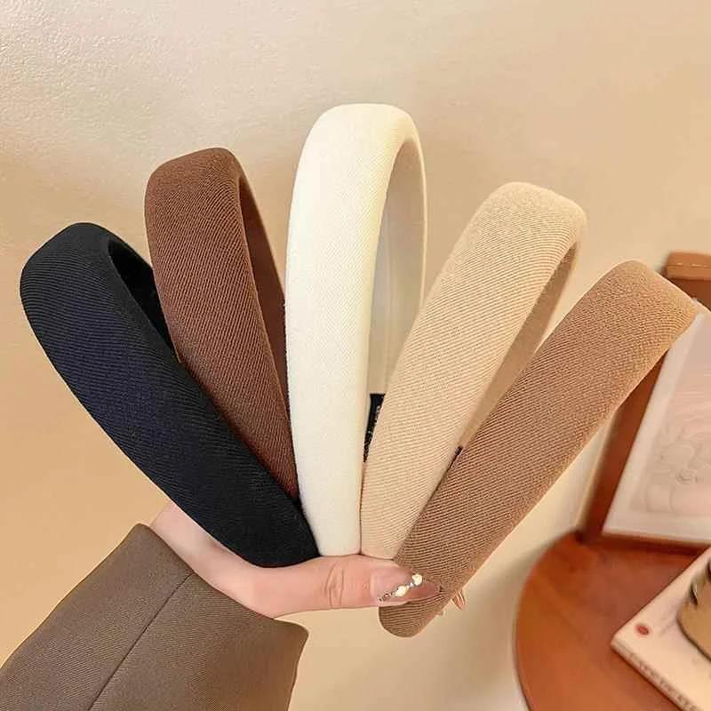 1/2/3/5 pièces bandeau éponge de couleur unie sauvage pour les femmes mode fille lavage visage large