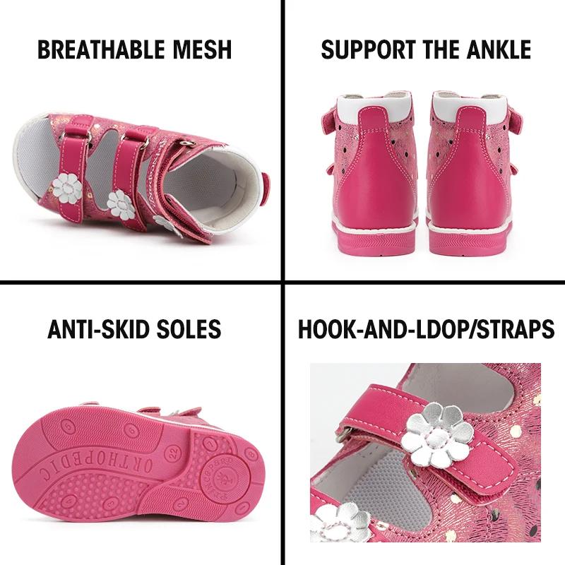 Rosa epard-chaussures orthopédiques 4 roues motrices, sandales montantes pour tout-petits et enfants