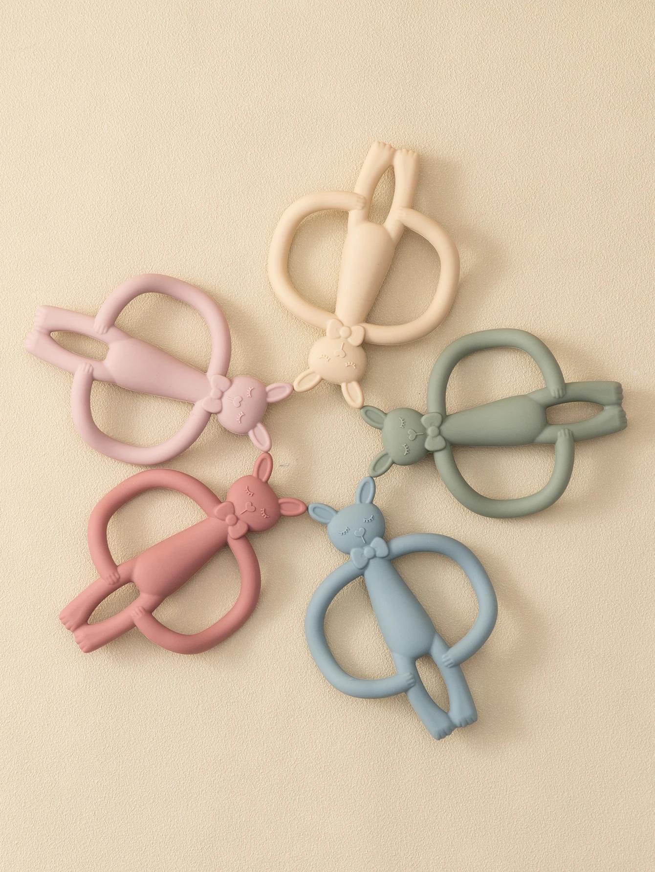 TeWindsor-Jouet de Dentition en Silicone pour Bébé, Lapin de Dessin Animé, Cadeaux pour Nouveau-Né, 