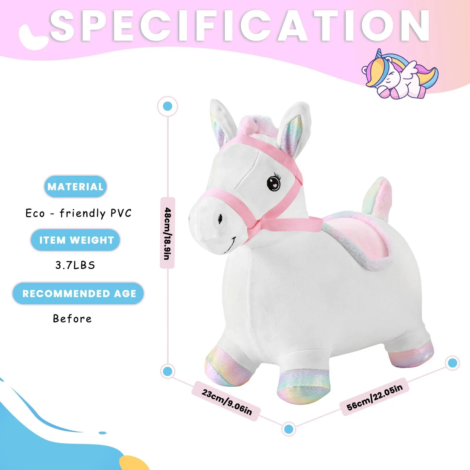 Cheval de saut gonflable Pals, jouet gonflable de trémie d'animal en peluche rebondissante pour tout