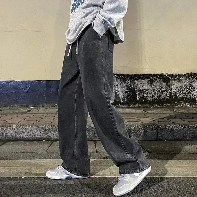Jean ample pour hommes, Streetwear, Style coréen, mode, ample, droit, jambes larges, vêtements de ma