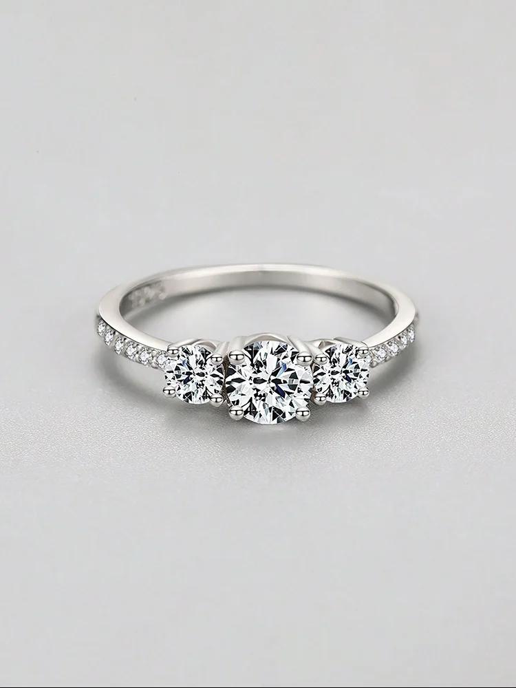 Bague ronde en argent Sterling 925 pour femmes, classique, mode, Zircon 0,5 ct, anniversaire, fiança