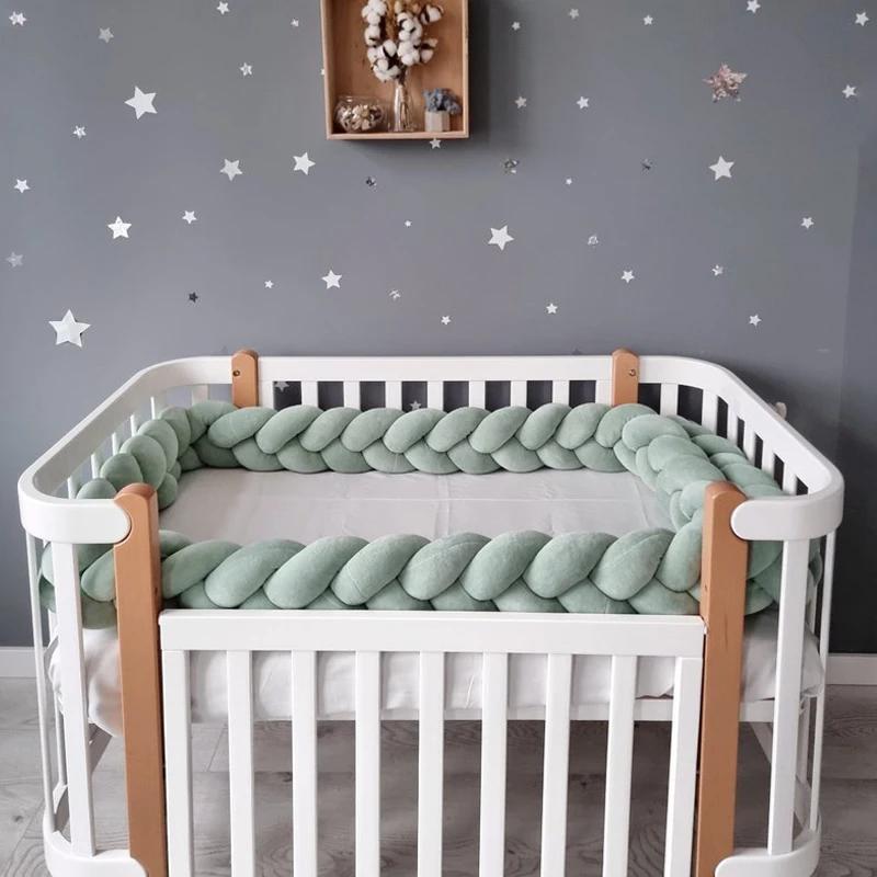 Protecteur lit bébé 1-4 mois tresse noeud décoratif - Coussin pare-chocs berceau sécurité chambre enfant