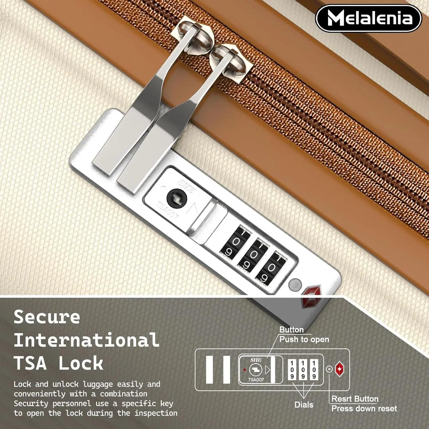 Ensemble de bagages légers et durables de 7 pièces, valise de voyage familiale avec serrure TSA et r