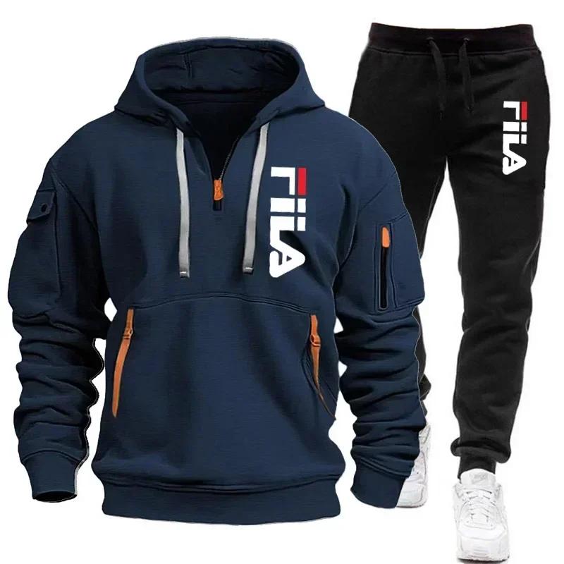 Ensemble de course à manches longues pour hommes, vêtements de sport confortables et décontractés + 