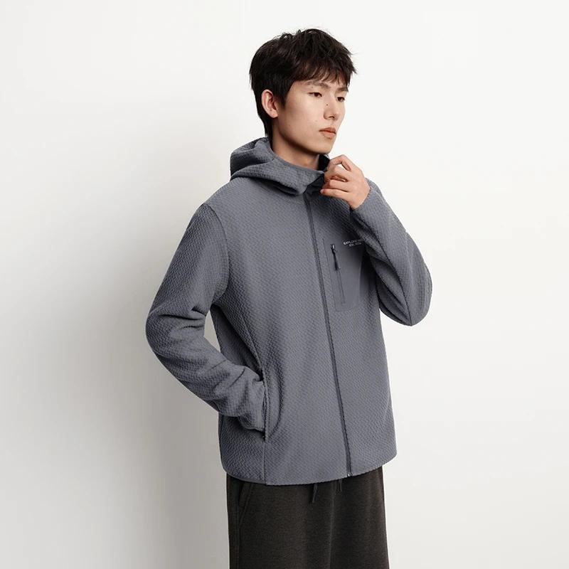 Semir veste hommes antistatique polaire tricot 2025 hiver nouveau haut à capuche Patchwork extérieur