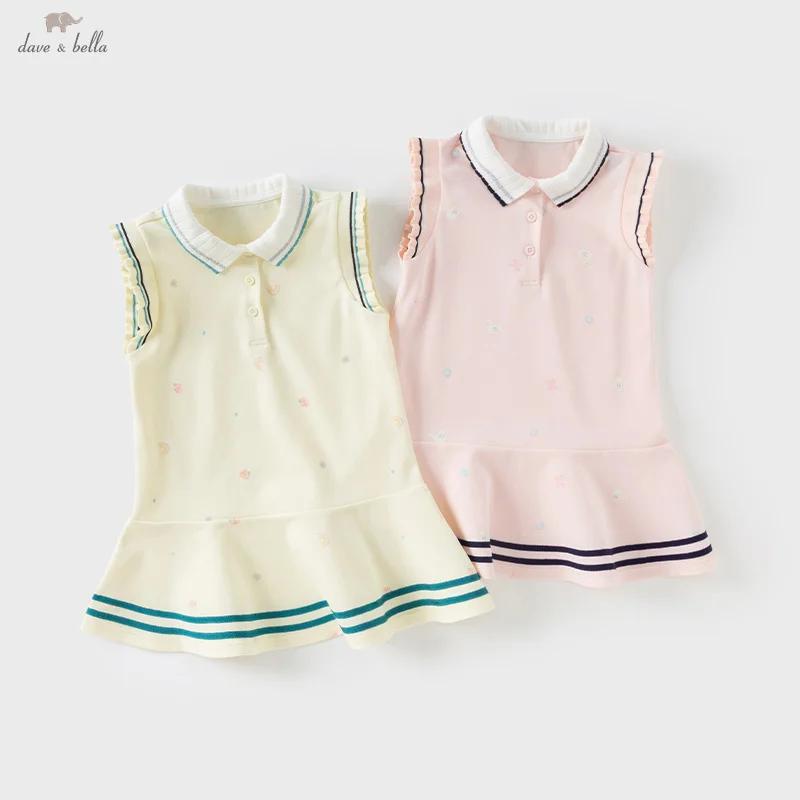 Dave Bella – robe Polo pour enfants, nouvelle mode d'été pour bébés filles, jupe ondulée douce et mi