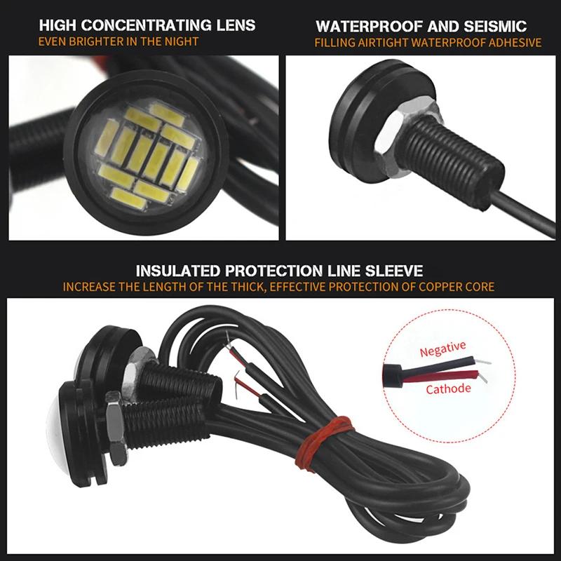 Clignotant yeux d'aigle LED 23mm 4014 12smd pour voiture, feux de signalisation pour la conduite de 