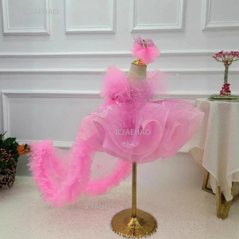 Robe de soirée pour filles, vêtements de princesse pour premier anniversaire, Costume en Tulle à pai