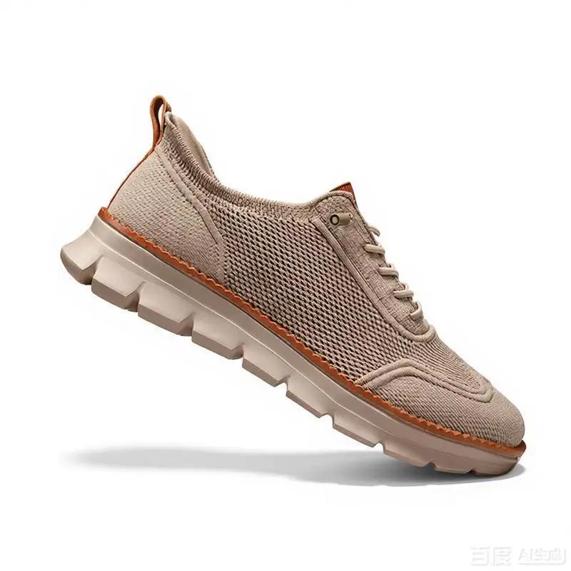 Élégant hommes large boîte chaussures pieds nus chaussures décontracté maille richelieu baskets mini
