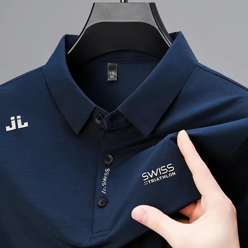 Chemise à manches courtes pour hommes, décontractée, avec Badge, Polo de couleur unie, à la mode, re