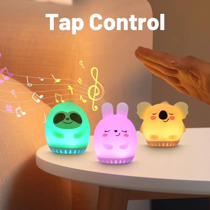 Mini lapin mignon, Machine à bruit blanc, veilleuse LED, 20 sons, musique pour bébé, aide au sommeil