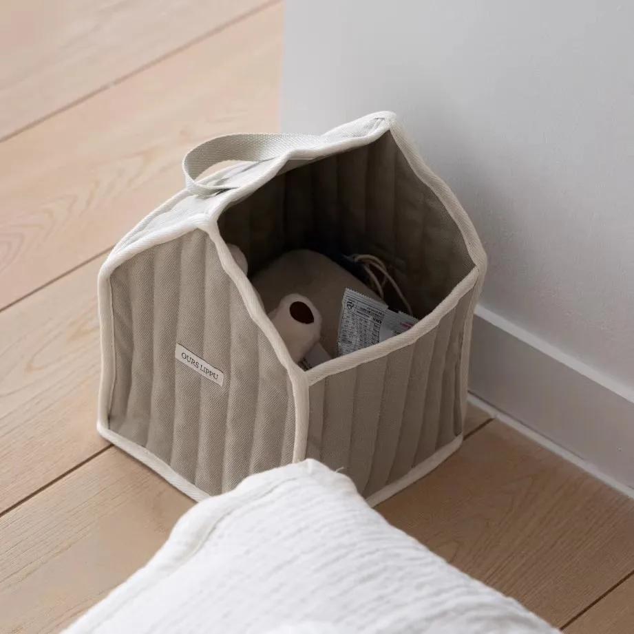 Sac de rangement en coton style maison, organisateur de vêtements et jouets pour bébé, grande capaci