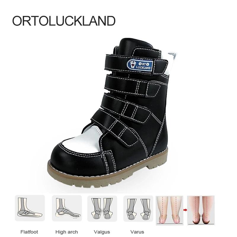 Hiver Enfants Bottes Haut Orth4WD Chaussures Pour Enfant En Cuir Garçon Fille Tout-Petit Mi-mollet V