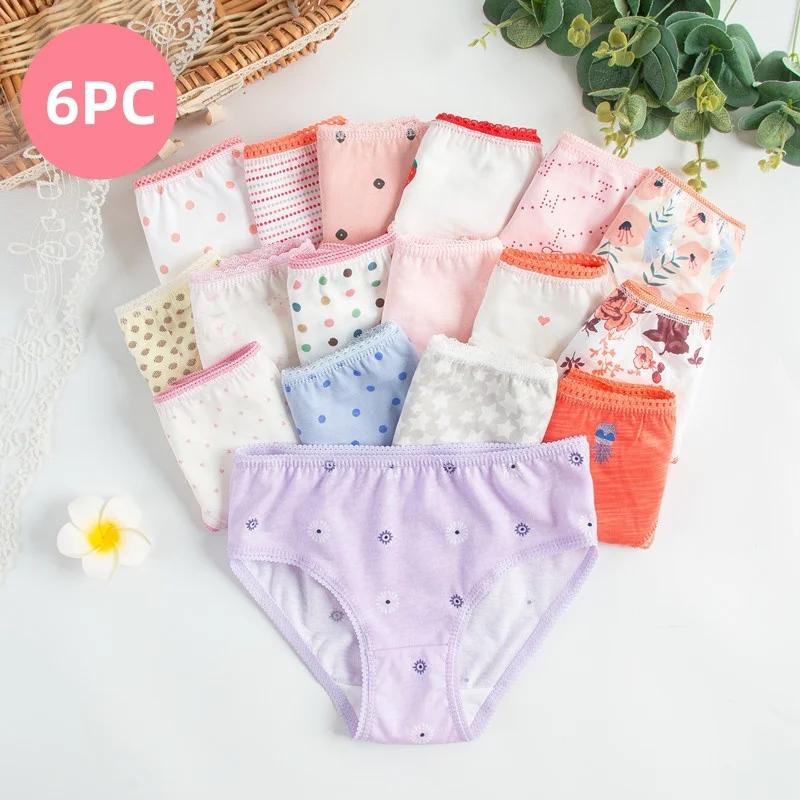 6 pièces/lot sous-vêtements pour enfants bébé filles culottes coton imprimé fleuri tout-petits Short