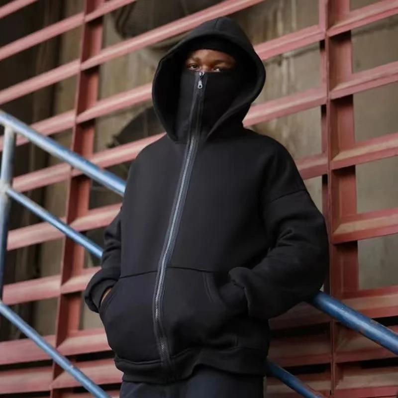 Cagoule gothique Harajuku pour hommes et femmes, nouvel article d'hiver, sweat-shirt à double capuch