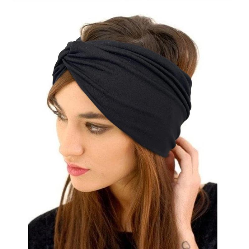 Bandeau de sport bohème européen et américain pour femmes, large, élastique, accessoires pour cheveu