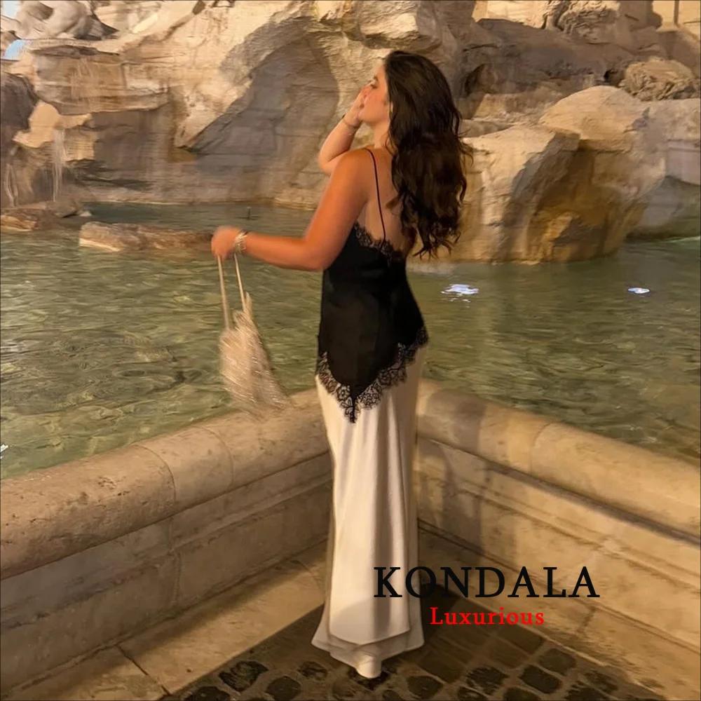 KONDALA Sexy Chic noir dentelle haut caraco femmes col en V Patchwork sans manches Y2K haut pour fil