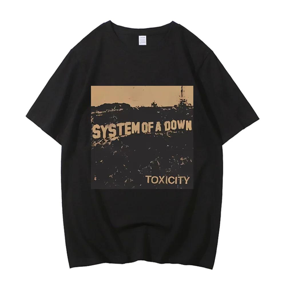 Système d'un vers le bas toxique couverture d'album de musique T-shirt hommes Rock T-shirt années 90