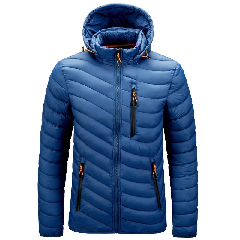 Veste d'extérieur légère pour hommes, à capuche, isolée, thermique, bouffante, chauffée, pour course