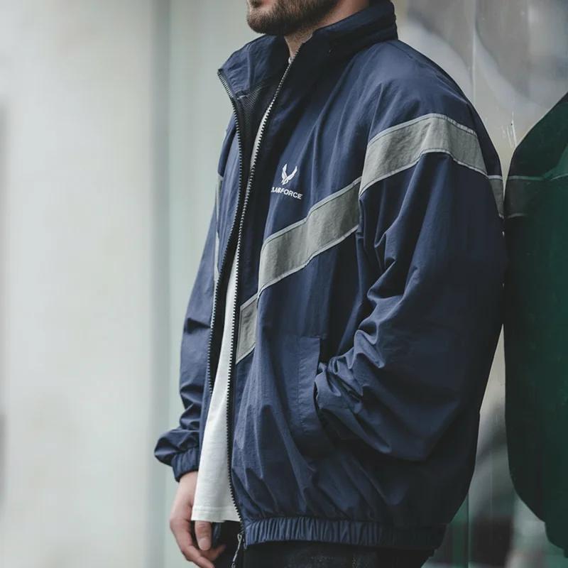 Maden-Blouson Bombardier Vintage pour Homme, Manteau d'Entraînement, Vibe, Coupe-Vent, à Capuche, à 