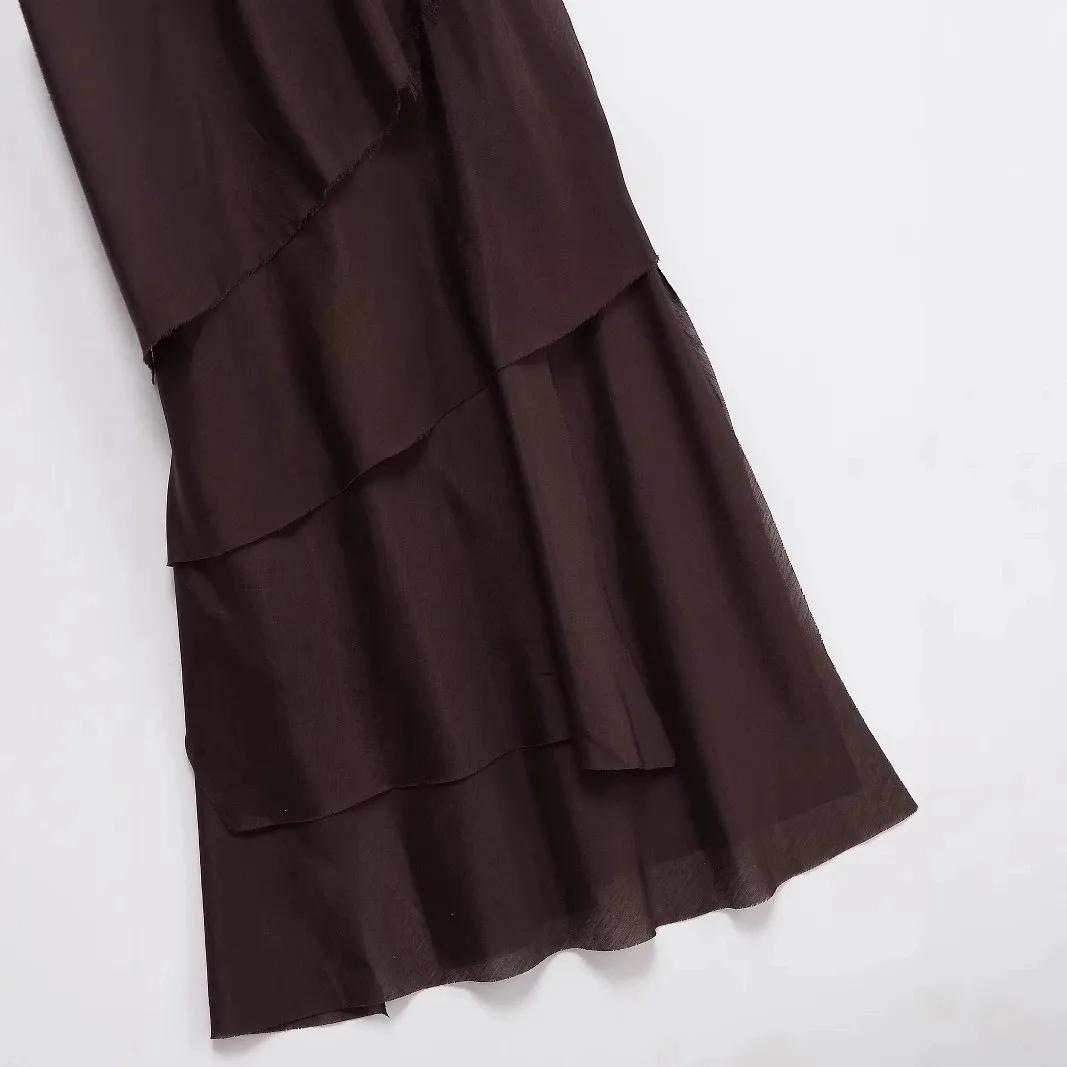 Nouveau 2025 femmes volants en mousseline de soie Maxi robe dos nu fendu Sexy Porm robe rouge longue