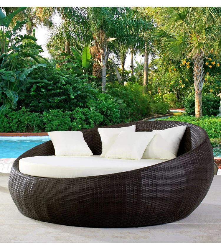 Mobilier d'extérieur moderne grande taille rideau Chaise longue Antique auvent plage soleil rotin li