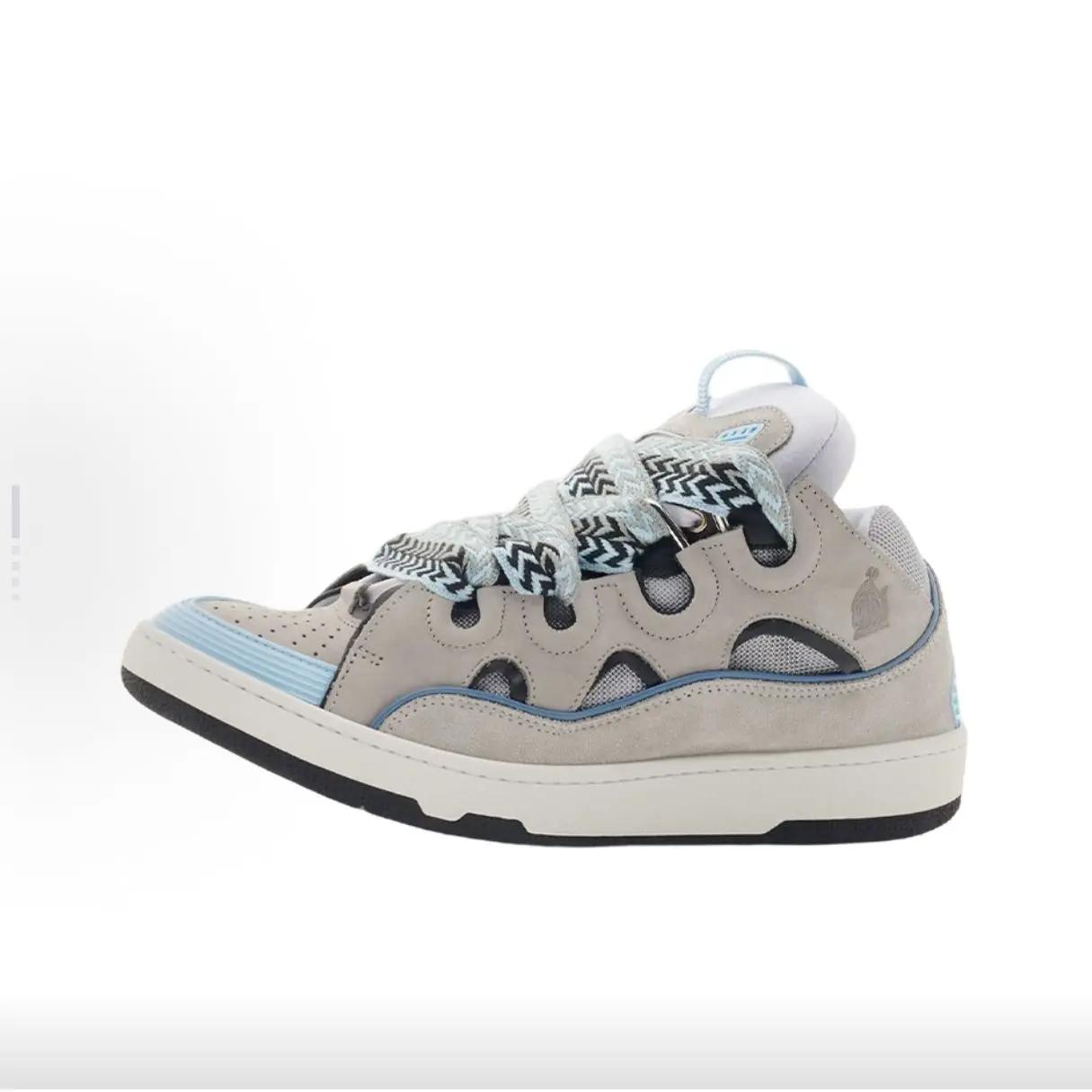Nouvelles baskets à lacets LANVIN SPORT, plateforme, semelle épaisse, bout rond, couleurs mélangées,