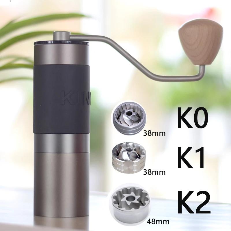 Moulin à café manuel Kingrinder, portable, acier inoxydable 420, meules de 38 mm/48 mm, K1/K2