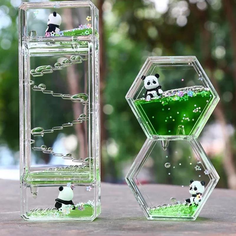 Décoration mignon Panda décompression fuite d'huile sablier ornement créatif stabilisation de l'hume