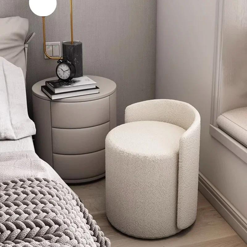 Tabouret de maquillage, tabouret de coiffeuse domestique, tabouret rond bas de salon moderne