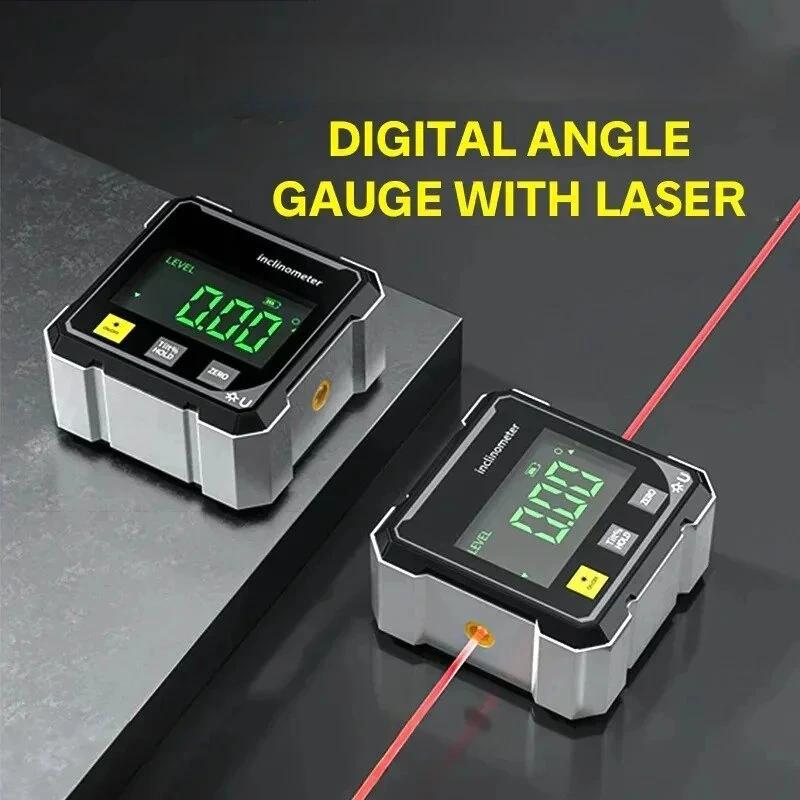 NOUVEAU Niveau numérique magnétique double face avec laser, rapporteur électronique, horizontomètre,