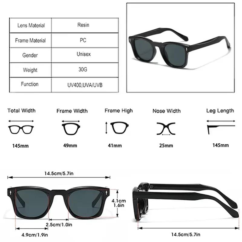 JNPCXI rétro Rivets carré lunettes de soleil femmes mode dégradé nuances UV400 hommes vert noir lune