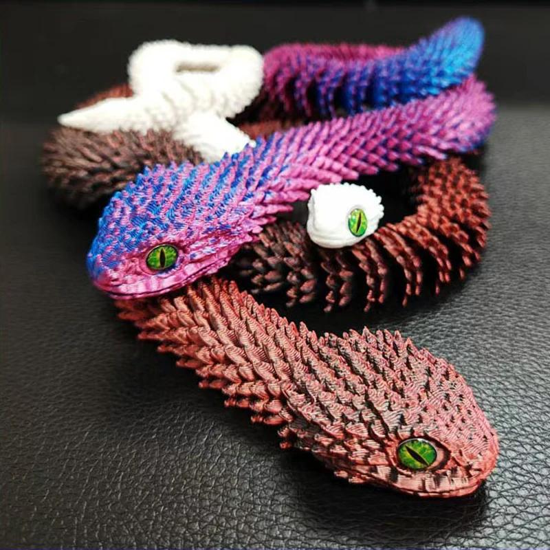 Nouvelle Statue de Serpent Réaliste Imprimée en 3D 2026, Jouet Anti-Stress Articulé, Simulation de S