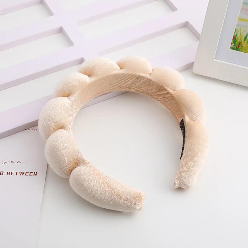 Bandeau de cheveux en velours, tête de mort haute, éponge supérieure, pâte frite, torsades, fouet ha
