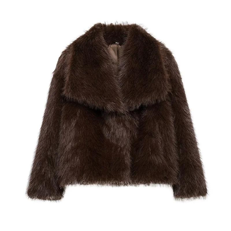 MUJER manteau en fausse fourrure pelucheuse veste femme 2025 femme automne hiver nouveau dans les vê