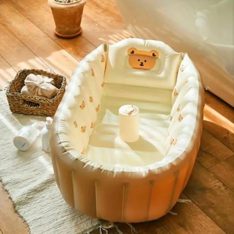Baignoire bébé portable antidérapante, piscine gonflable pliable pour enfants, baignoire pour nourri