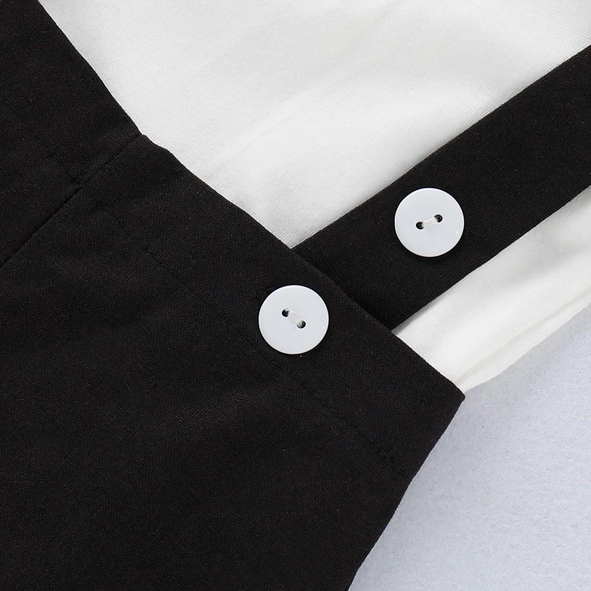 Mini tenue pour homme, Costumes formels pour nouveau-né garçon, chemise à manches courtes avec nœud 