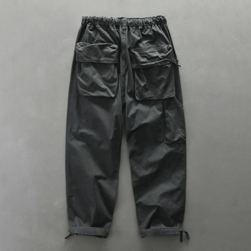 Pantalon Cargo ample 100% coton pour hommes, décontracté, grandes poches, Vintage, jogging, Streetwe