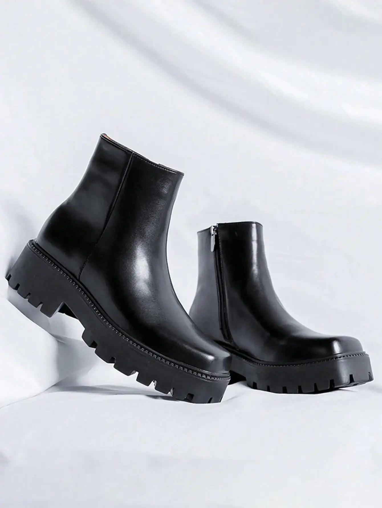 Bottes à glissière latérale à semelle optique carrée Parker pour hommes